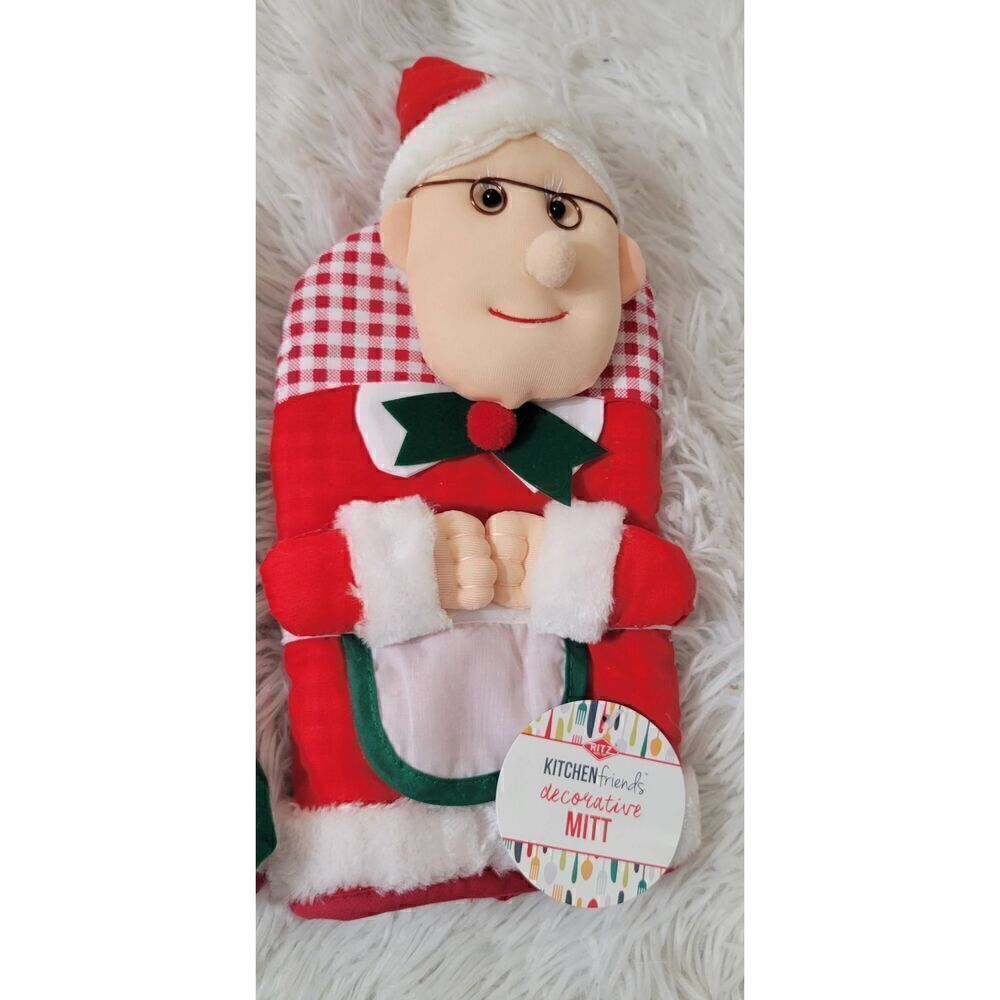 Ritz Kitchen Friends Cotton Oven Mitts Mrs Claus New